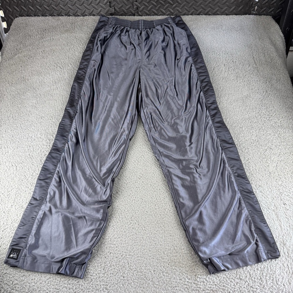 Nike‎ Tearaway Pants Men's Size Xl Gray Shiny Y2k Baggy Wide Leg Basketball